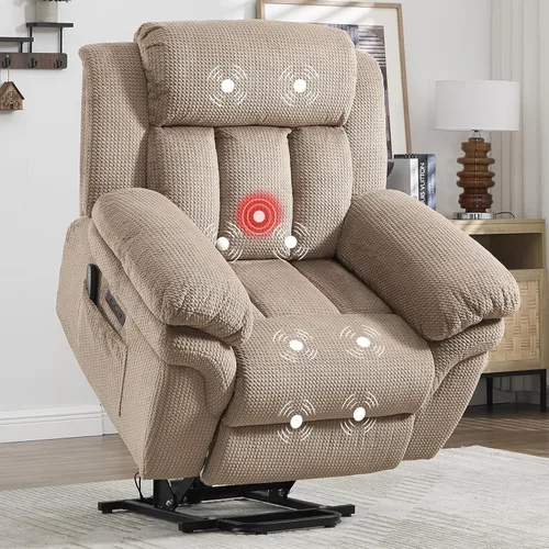Vista 23 de CANMOV Juego de sofá reclinable, sofá biplaza reclinable manual y sofá de 3 plazas con reposabrazos sobrerelleno para sala de estar, muebles de Gris