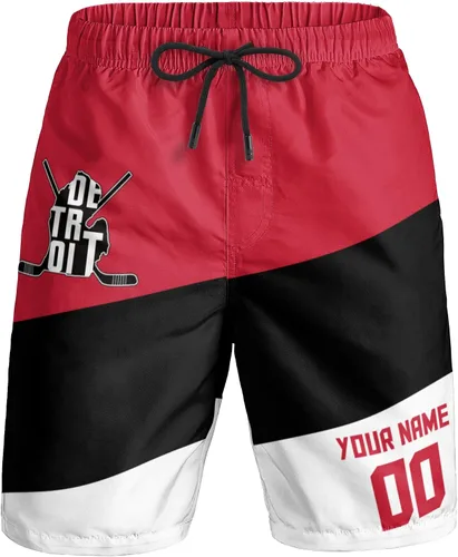 Vista 13 de Custom Hockey Men's Shorts Gifts for Men Casual City Youth Fans Sport Beach Shorts Add Name & Number Quick Dry