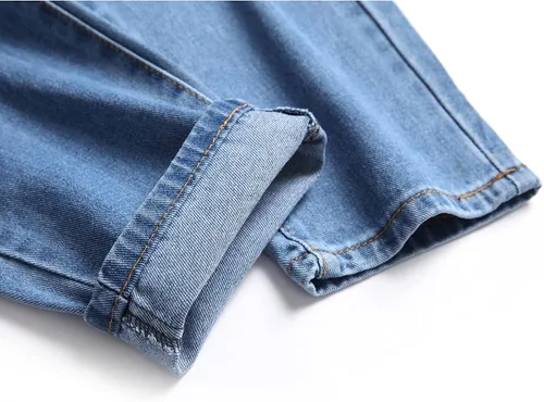 Vista 9 de ZEESEN Jeans rasgados para hombre, ajustados, ajuste regular, pierna cónica, desgastados, pantalones de mezclilla para hombre con agujero