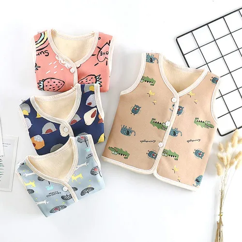 Vista 6 de Chalecos de forro polar unisex para bebés y niñas pequeñas, chaleco sin mangas, para otoño, invierno y primavera