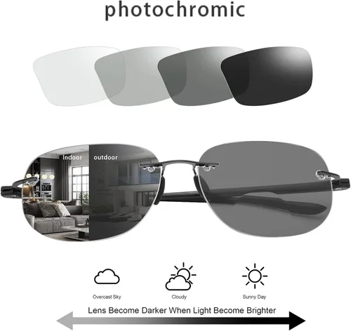 Vista 2 de YIMI Lentes de lectura bifocales fotocromáticos para hombres y mujeres, lectores de sol UV, para computadora, anti luz azul, lejos y cerca de doble