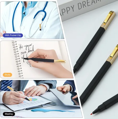 Vista 6 de 6 paquetes de bolígrafos de gel negros de 0.5 mm de punta media, bolígrafos de tinta de gel con tapa, secan rápidamente, bolígrafo de punta redonda