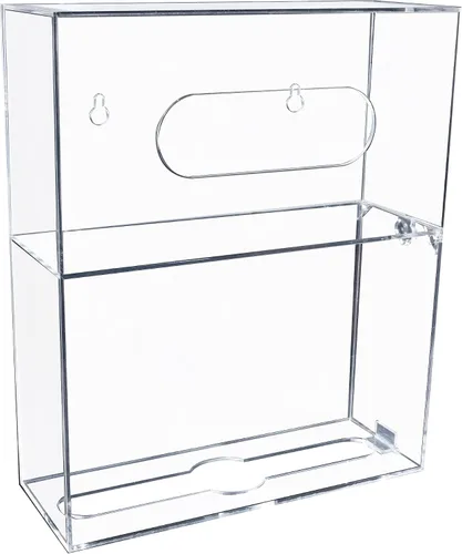 Vista 6 de Guantera acrílica y soporte para toallas de papel, soporte de pared, transparente