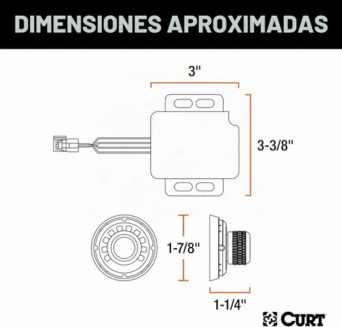 Vista 3 de CURT 51170 Spectrum Estilo de Equipo Original, Controlador de Freno Eléctrico para Remolque Integrado, Proporcional Controls 1-4 Axles and 2-8