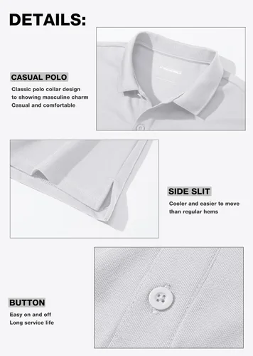 Vista 6 de MAGCOMSEN Polo de manga corta para hombre, polo de golf, de algodón, piqué, de tenis, camisa ligera e informal