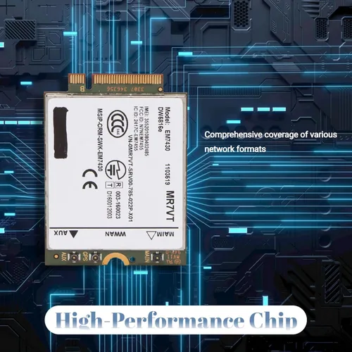 Vista 4 de Tarjeta de red 4G LTE, UMTS HSDPA HSPA+ LTE Módulo de red de computadora M.2 Interfaz, 300Mbps Plug and Play, para 7280 7285 7290 7389 7390 7480