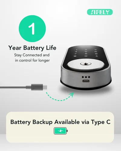 Vista 5 de Cerradura inteligente de entrada sin llave con teclado, control de aplicación y bloqueo automático para el hogar, Airbnb y alquiler, más de 150