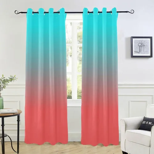 Vista 21 de Cortinas amarillas y azules de 84 pulgadas, 1 pieza, cortinas de puerta para tratamientos de ventanas, divisores de habitación, cortinas de cocina