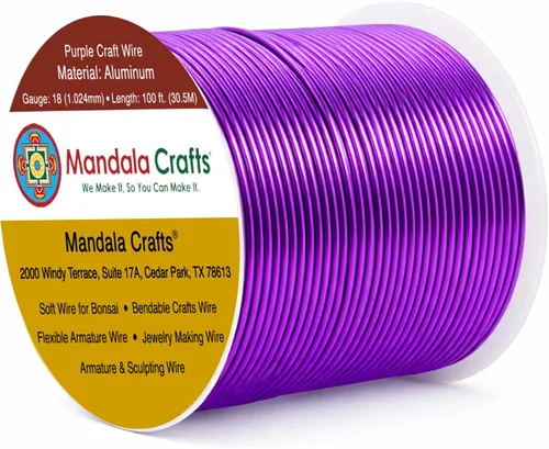 Vista 217 de Mandala Crafts - Alambre de aluminio anodizado de calibre 22 para hacer joyas - 137.2 m de alambre flexible surtido y coloreado - Doble para bonsái