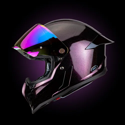 Vista 7 de Hax Dual-Certified Motorcycle Helmet for Multi-Scenario Riding púrpura (Galaxy Purple)