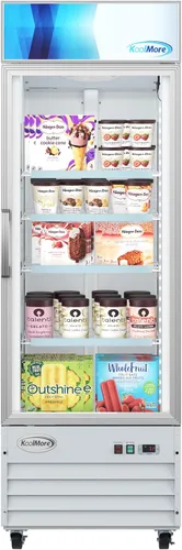 Vista 16 de KoolMore 66 cm. Refrigerador vertical comercial para exhibición con una puerta de vidrio blanco - 9 pies cúbicos (MDF-1GD-9C-WH)