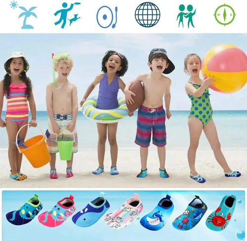 Vista 3 de Bigib Toddler Kids Swim Water Shoes Quick Dry Non-Slip Water Skin Barefoot Sports Shoes Aqua Socks for Boys Girls Toddler
