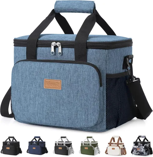 Vista 42 de Lifewit Lonchera mediana aislada, suave y refrigerante, para adultos, hombres y mujeres, color negro, 12 latas (9L)