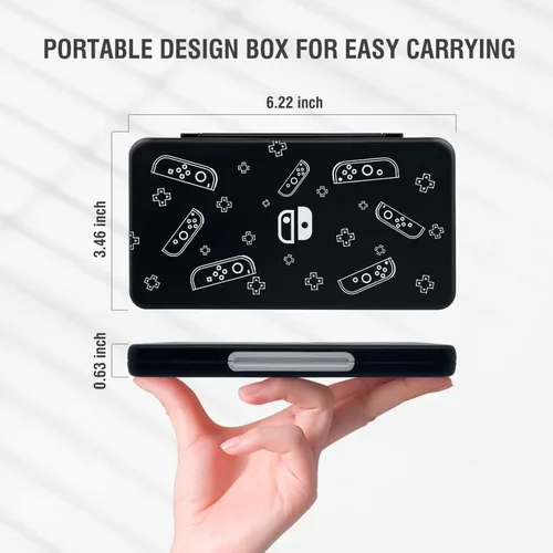 Vista 6 de NOOP Funda para tarjetas de juego para Nintendo Switch& Switch OLED y tarjeta Micro SD, funda de almacenamiento con 24 ranuras para tarjetas