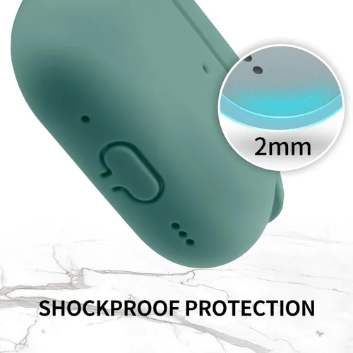Vista 5 de Funda para AirPods Pro/Pro 2 con kit, funda protectora de silicona suave con llavero, color verde
