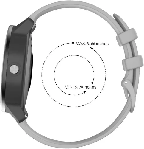 Vista 6 de ISABAKE Correa de reloj de 0.787 in para Garmin Vivoactive 3/Forerunner 165/55/245/645 Gris