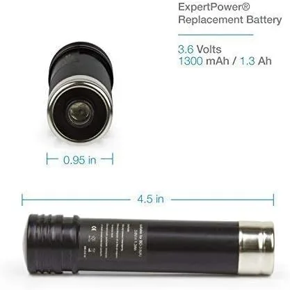 Vista 2 de ExpertPower Paquete de 4 baterías NiCd de 3.6 V 1300 mAh para Black & Decker VP100 VP110 VP130 VP143 151995-03 383900-03 387854-00 Sears Craftsman