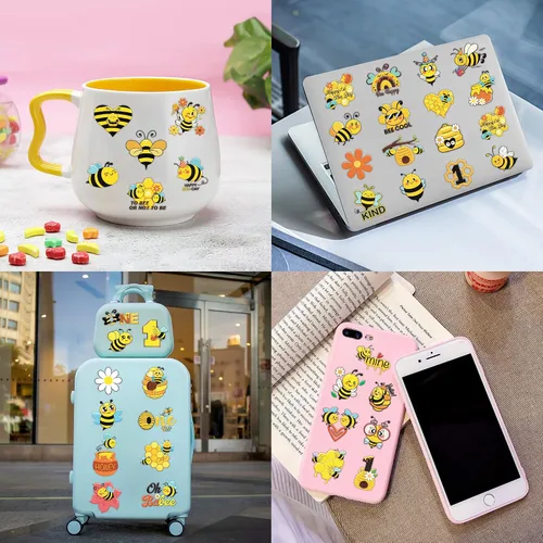 Vista 7 de 120 tatuajes temporales precortados de abeja para niños Recuerdos de fiesta de cumpleaños temáticos súper lindos, suministros, decoraciones