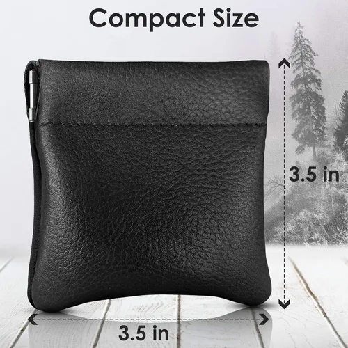 Vista 4 de Monedero clásico a presión, de cuero, para hombre de Nabobb, negro