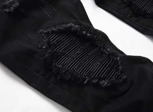 Vista 6 de OIIIO Jeans elásticos rasgados de ajuste regular para hombre