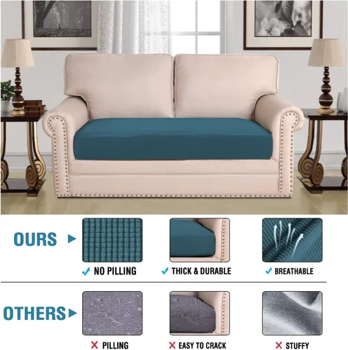 Vista 486 de H.VERSAILTEX Fundas de Cojín de Asiento Individuales Super Elásticas Fundas de Sofá Fundas de Cojín de Sofá Fundas Deslizables Juegos Tela de Sarga