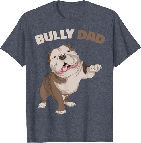 Vista 77 de American Bully Dad Dog Owner Father Funny Men T-Shirt Asphalt Grey