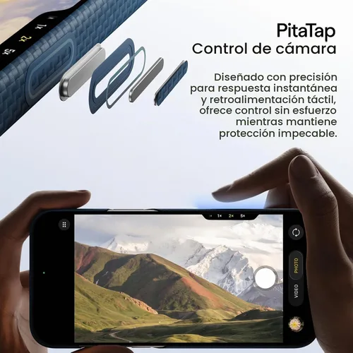 Vista 6 de pitaka Funda para iPhone Pro de 6.3" con sensación sin funda, azul abismo Abyss Blue (Argyle)