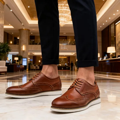 Vista 8 de Vostey Zapatos de vestir para hombre, zapatos de vestir casuales de cuero para hombres, zapatos Oxford de negocios de cuero para hombres