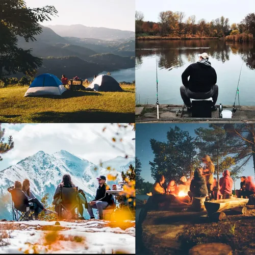 Vista 7 de ROCK CLOUD Silla plegable para acampar, sillas de campamento con soporte
