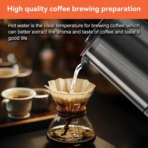 Vista 7 de Hervidor eléctrico de vidrio caliente de titanio de 1500 W con infusor y control de temperatura, hervidor de té de 1.5 L de ebullición rápida