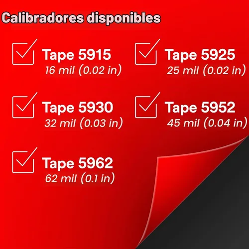 Vista 9 de Cinta 5952 3 M VHB (múltiples tamaños), Negro, 1 Cinta de montaje industrial resistente de 45 mil