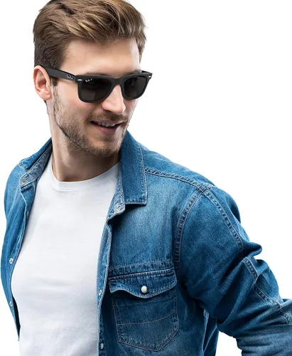 Vista 11 de Ray-Ban RB2140 Original Wayfarer Gafas de sol cuadradas polarizadas, Negro, tortuga