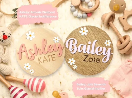 Vista 5 de Personalized Baby Announcement Sign, Baby Name Signs for Nursery, Newborn Announcement Sign, Birth Announcement Sign, Announcement Board for New