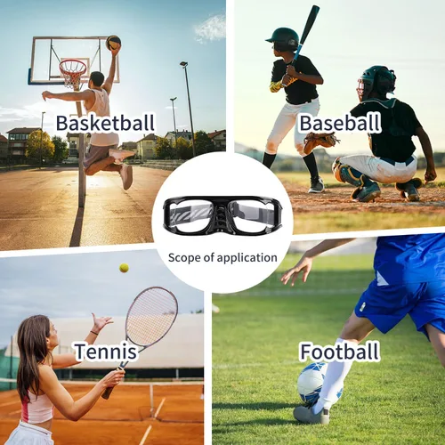 Vista 6 de SooGree Gafas deportivas de racquetbol, baloncesto, fútbol, fútbol, gafas protectoras, lentes de seguridad, lentes reemplazables