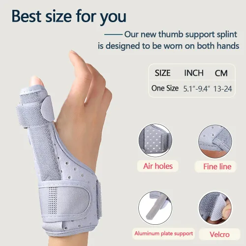 Vista 5 de Férula de soporte para el pulgar para artritis, tendinitis, soporte nocturno, cómoda banda de compresión del pulgar, esguince del pulgar, tensión