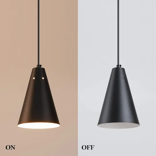 Vista 7 de Lámpara colgante negra enchufable, luces colgantes con interruptor de encendido/apagado de cable de enchufe, mini luces colgantes para isla