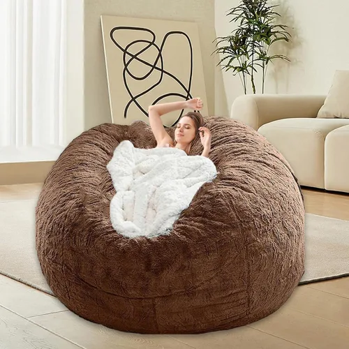 Vista 62 de HDMLDP - Funda de puf para niños y adultos, sin relleno, funda cómoda, esponjosa y redonda, para sofá tipo puf, para silla de lectura, silla de Gris
