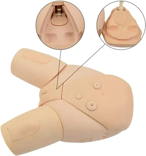 Vista 2 de PPWYY Maniquí masculino y femenino modelo de cateterismo urinario simulador de práctica de enfermería Maniquí intercambiable para entrenamiento