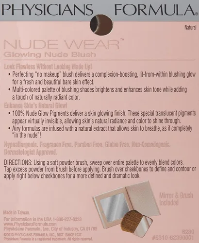 Vista 3 de Physicians Formula Nude Wear - Rubor nude brillante, natural, 0.17 onzas