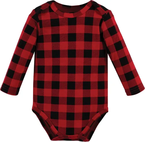 Vista 126 de Hudson Baby Body unisex de algodón de manga larga para bebé, leopardo rosa rojo
