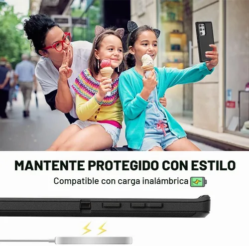 Vista 6 de AICase Funda para Galaxy S22 Ultra con protector de pantalla, protección contra caídas, resistente, a prueba de golpes y polvo, 3 capas, resistente