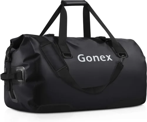 Vista 10 de Gonex Bolsa de lona impermeable extra grande de 40 L, 60 L, 80 L, bolsa de lona seca de viaje, bolsa resistente con correas y asas duraderas