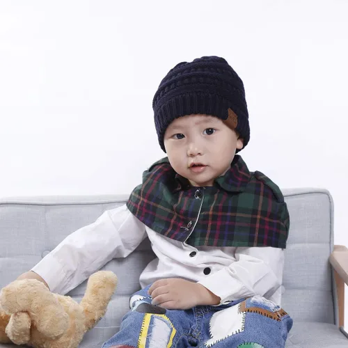 Vista 7 de Gorros de punto cálidos de invierno para niños y niñas, gorros suaves para bebés y niñas