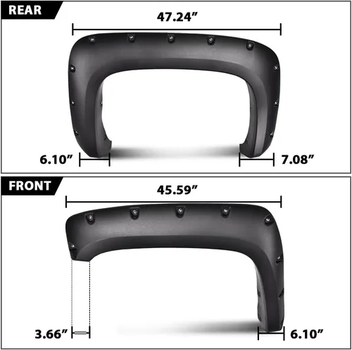 Vista 3 de Guardabarros G-PLUS para Chevy Silverado 1500 2007-2013, 4 unidades Fit Silverado 2500HD 3500HD 2007-2014,Fit 78.0"/97.6" Bed Fleetside,Not For