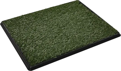 Vista 2 de Alfombrilla de césped artificial para orinar para cachorros y mascotas pequeñas - 20x25 Pulgadas, almohadillas de césped artificial reutilizables