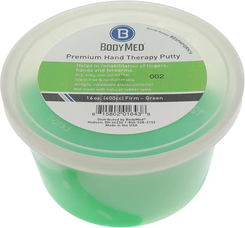 Vista 11 de BodyMed Masilla de terapia de manos premium, verde, 2 onzas, masilla de terapia firme y fortalecedora para rehabilitación física