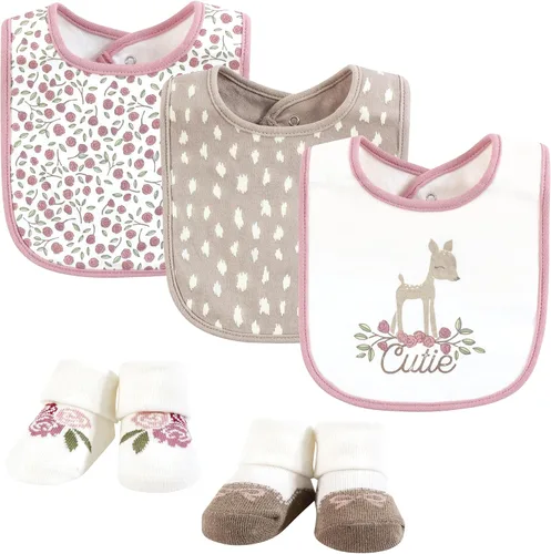 Vista 31 de Hudson Baby Conjunto de babero y calcetines unisex de algodón para bebé