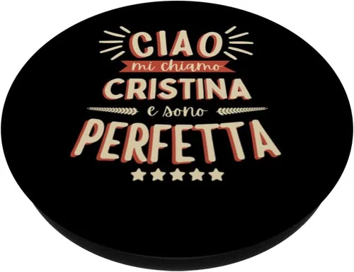 Vista 2 de Cristina Idea Regalo Personalizzata Amica Nome Divertente PopSockets Standard PopGrip