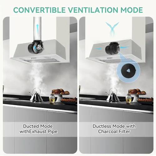 Vista 8 de Inserto de Campana Extractora de 400 CFM de 23.6 pulgadas Campana de Ventilación de Cocina de Acero Inoxidable Empotrable/Insertable Controles