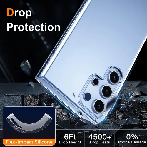 Vista 2 de Funda de silicona transparente para Samsung Galaxy S22 Ultra. Delgada